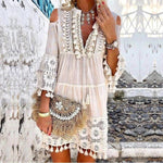 Women's Embroidered Relaxed Midi Dress