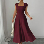 Women’s Square-Neck A-Line Midi Dress