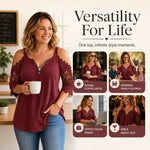 Women's Lace Cold Shoulder Zip Top