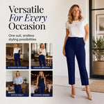 Women's Button Detail Cropped Trousers