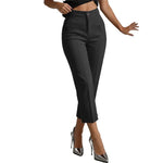 Women's Button Detail Cropped Trousers