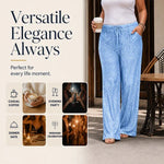 Women's Elastic Waist Straight-Leg Trousers