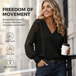 Women's Lace Detail V Neck Knit Top
