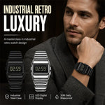Men's Polished Digital Metal Watch