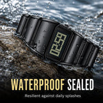 Men's Polished Digital Metal Watch