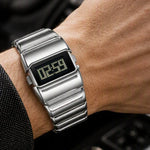 Men's Polished Digital Metal Watch