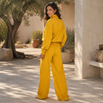 Women's High Neck Wide Leg Two Piece Set