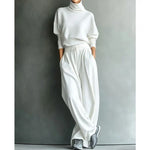 Women's High Neck Wide Leg Two Piece Set