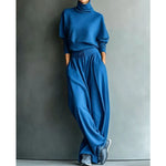 Women's High Neck Wide Leg Two Piece Set