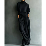 Women's High Neck Wide Leg Two Piece Set