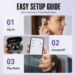 Open Ear Wireless Clip On Earbuds