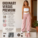 Women's Side Stripe Straight Leg Cargo Trousers