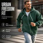 Men's Waffle Texture Zip Hooded Jacket