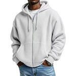 Men's Waffle Texture Zip Hooded Jacket