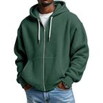 Men's Waffle Texture Zip Hooded Jacket