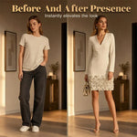 Women's Rose Hem V-Neck Midi Dress