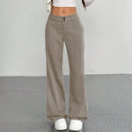 Women's Pinstripe Flared Trousers