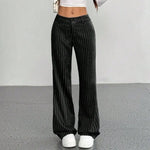 Women's Pinstripe Flared Trousers