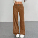 Women's Pinstripe Flared Trousers