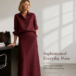 Women's Relaxed Shirt & Maxi Skirt Set