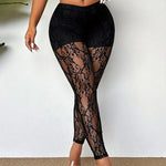 Women's Sheer Floral Lace Trousers