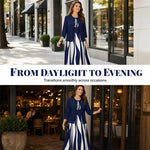 Women's Geometric Maxi Dress & Longline Layer Set