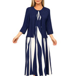 Women's Geometric Maxi Dress & Longline Layer Set