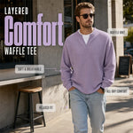 Men's Layered Waffle Long Sleeve Top