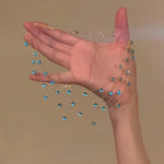 Women's Blue Crystal Layered Necklace