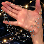 Women's Blue Crystal Layered Necklace