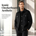 Men's Checkerboard Suede Look Jacket