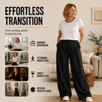 Women's Pleated Wide Leg Casual Trousers