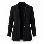 Women's Open Front Knit Lapel Cardigan