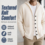 Unisex Textured Hooded Knit Cardigan