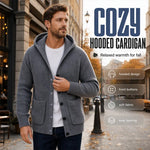 Men's Textured Hooded Knit Cardigan