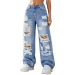 Women's Distressed Wide Leg Jeans