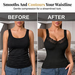 Women's Lace Trim Ribbed Tank Top