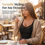 Women's Lace Trim Ribbed Tank Top