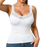 Women's Lace Trim Ribbed Tank Top