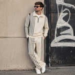 Men's Printed Half Zip Tracksuit Set