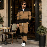 Men's Printed Half Zip Tracksuit Set