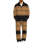 Men's Printed Half Zip Tracksuit Set