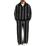 Men's Printed Half Zip Tracksuit Set