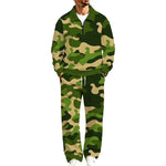 Men's Printed Half Zip Tracksuit Set