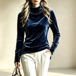 Women's Relaxed Turtleneck Long Sleeve Top