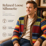 Men's Striped Shawl Collar Cardigan