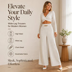 Women's Smocked Waist Wide Leg Trousers