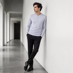 Men's Button Neck Long Sleeve Top