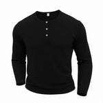 Men's Button Neck Long Sleeve Top