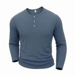 Men's Button Neck Long Sleeve Top